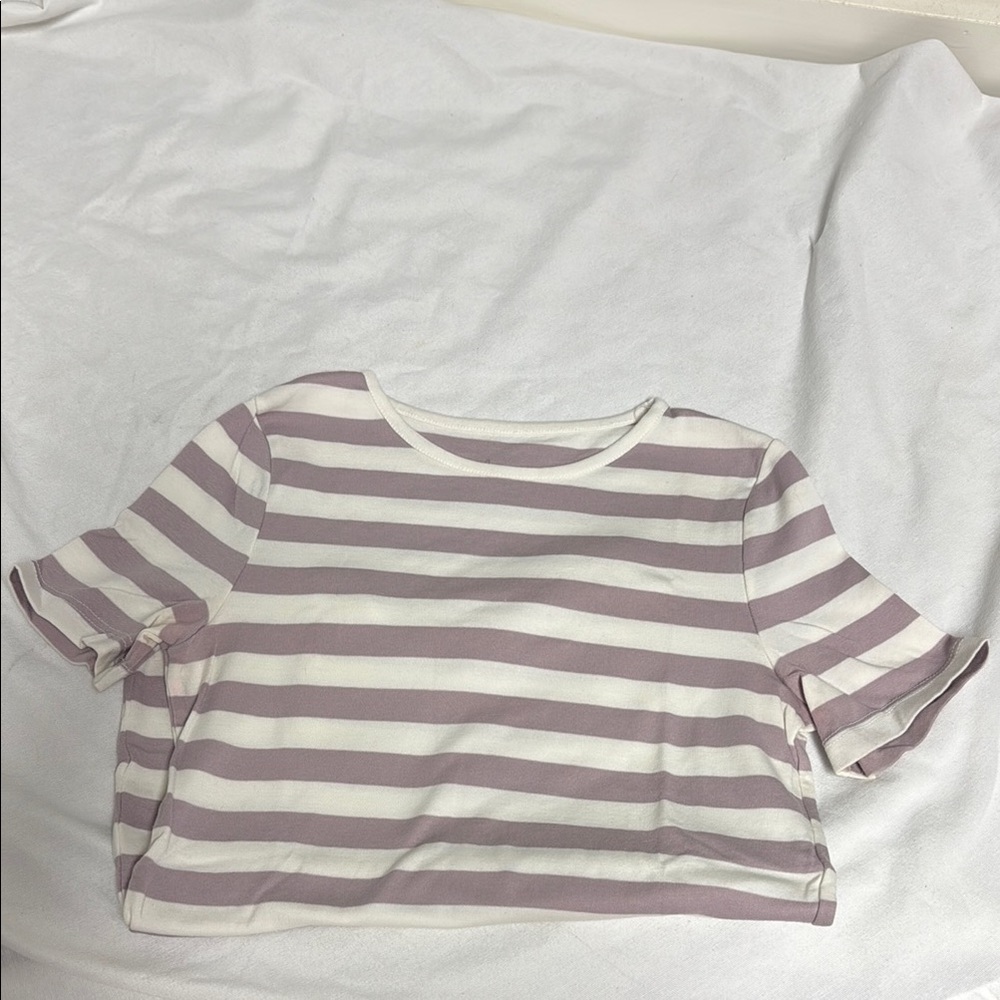 Striped Purple and White Women's Top